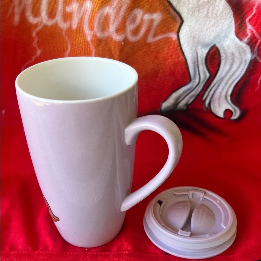 # 0657* 16 0z 473 ml Purple Travel Mug White Horse Thunder' ( WHT)